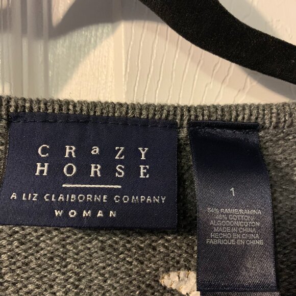 Crazy Horse Women's Christmas Dogs Sweater Plus Size 1X Full Zip Pockets Holiday - Picture 8 of 9